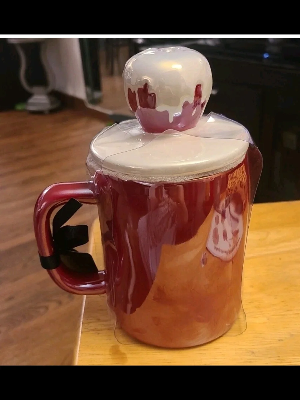 Rae Dunn Disney Snow White Red Mug With Poison Apple Topper NWT